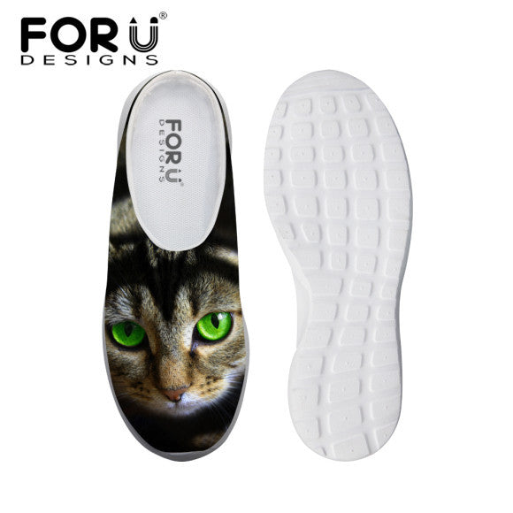 Fashion Unisex Women Sandals Cute Denim Cat Print