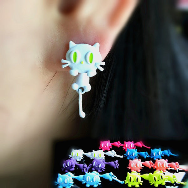 2016 New Fashion Cute Small Cat Stud Earrings