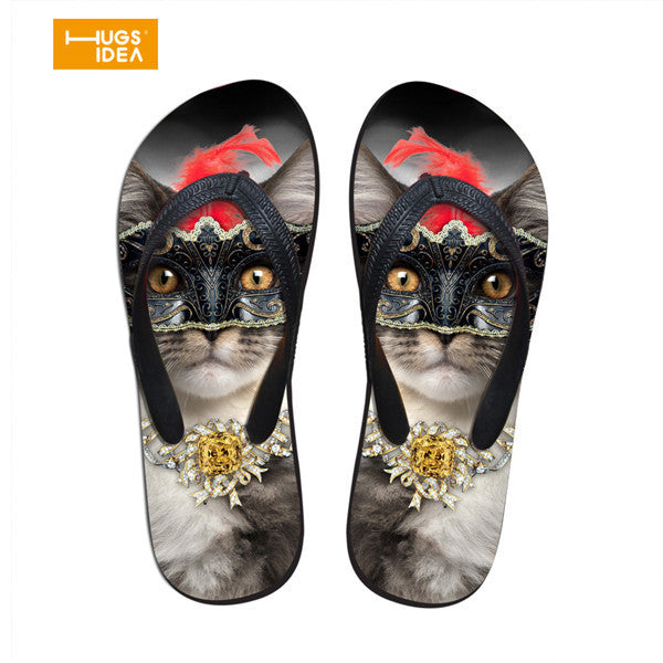 Summer Wear-Resistant Sandals Funny Cat Home Slippers