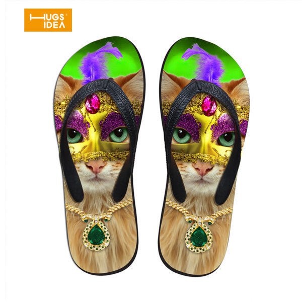 Summer Wear-Resistant Sandals Funny Cat Home Slippers