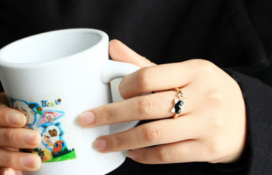 New Wholesale Fashion Rhinestone Cat Ring